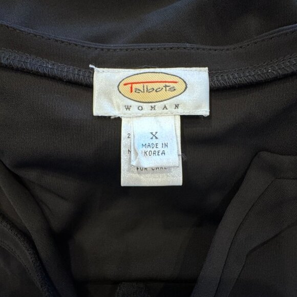 Talbots‎ Plus Size X Slinky Top Surplice Faux Wrap Black Wrinkle Free Capsule - Picture 6 of 9